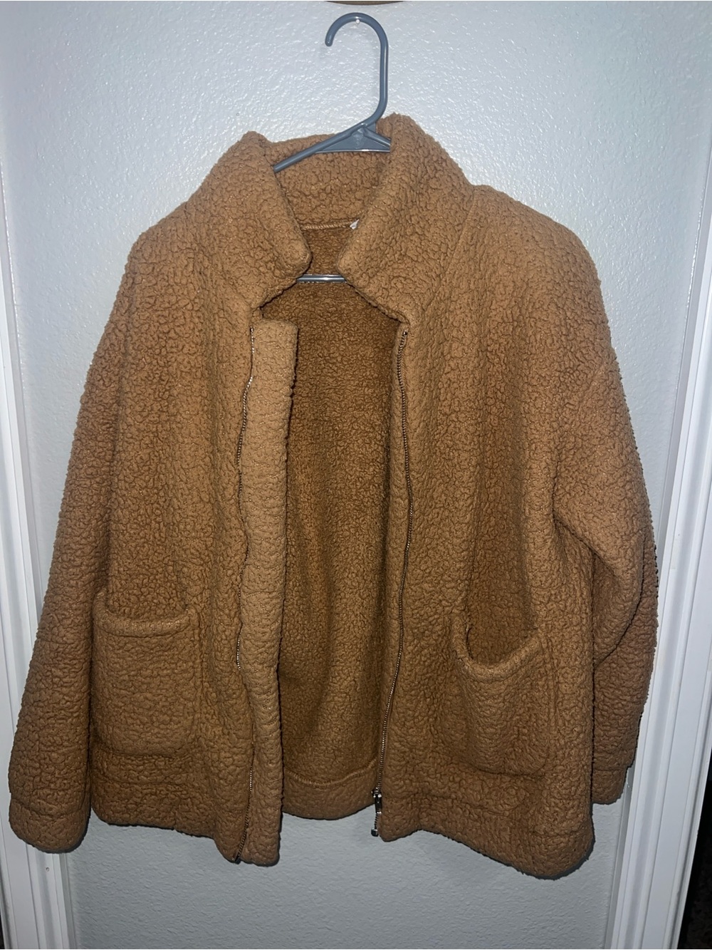 Cozy Teddy Sherpa Jacket in Camel